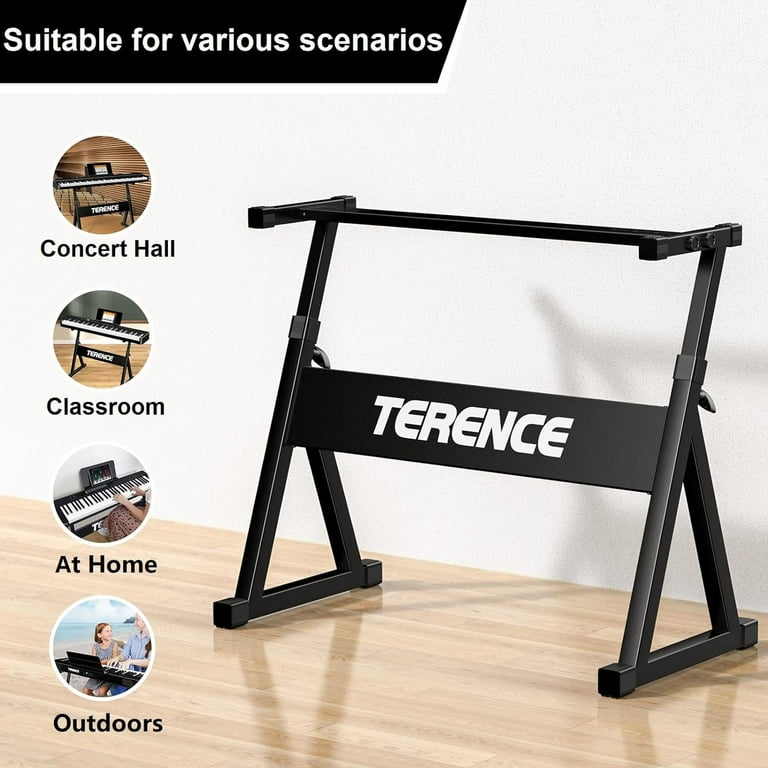 Terence Piano Keyboard Stand, Stable Adjustable Z-Style