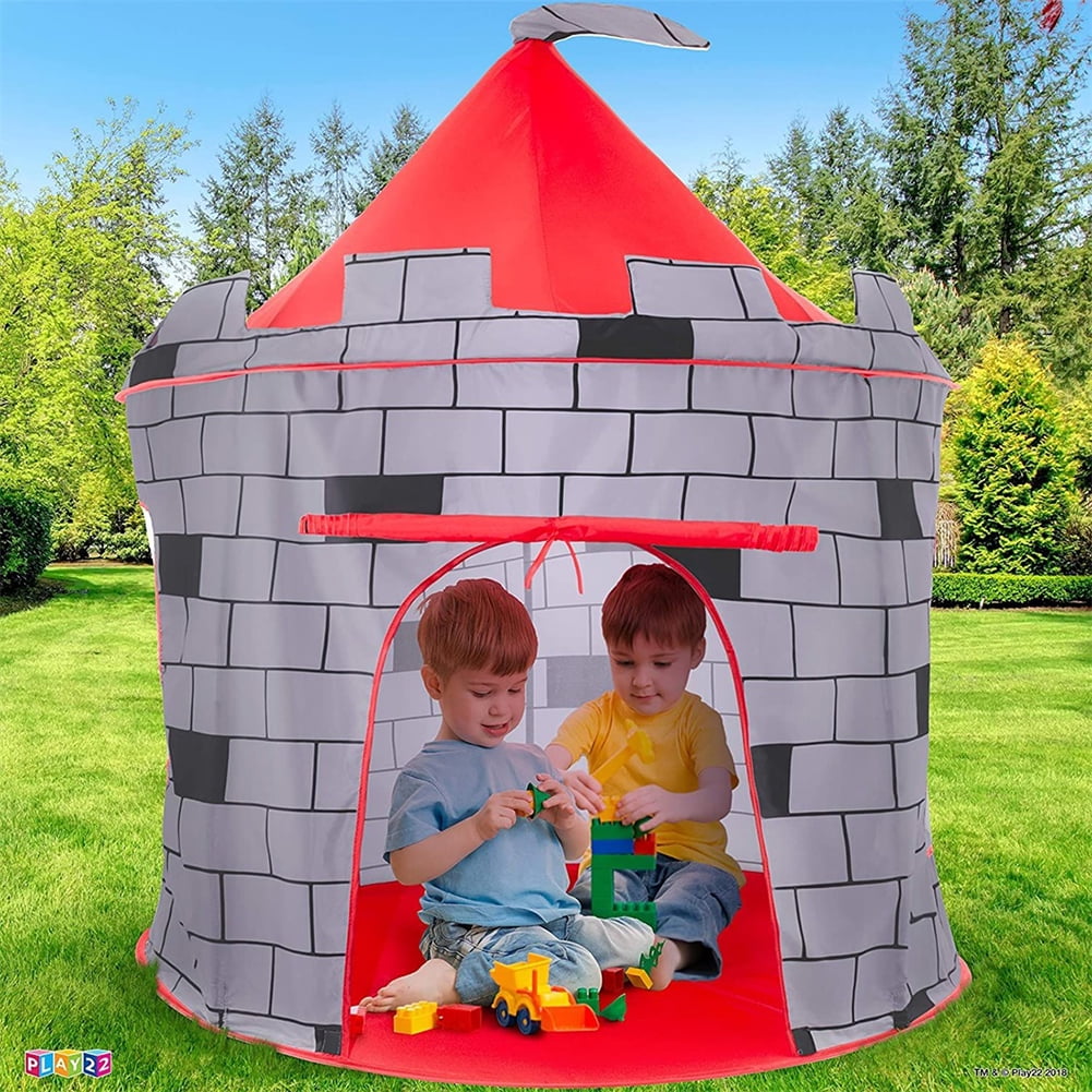 Kadyn Playhouse Castle Pop Up Tent, Outdoor Indoor Big Tent with Ocean Ball, Portable Children's Play Tent for Indoor and Outdoor, Red Kadyn Playhouse Castle Pop Up Tent, Outdoor Indoor Big Tent with Ocean Ball, Portable Children's Play Tent for Indoor and Outdoor, Red