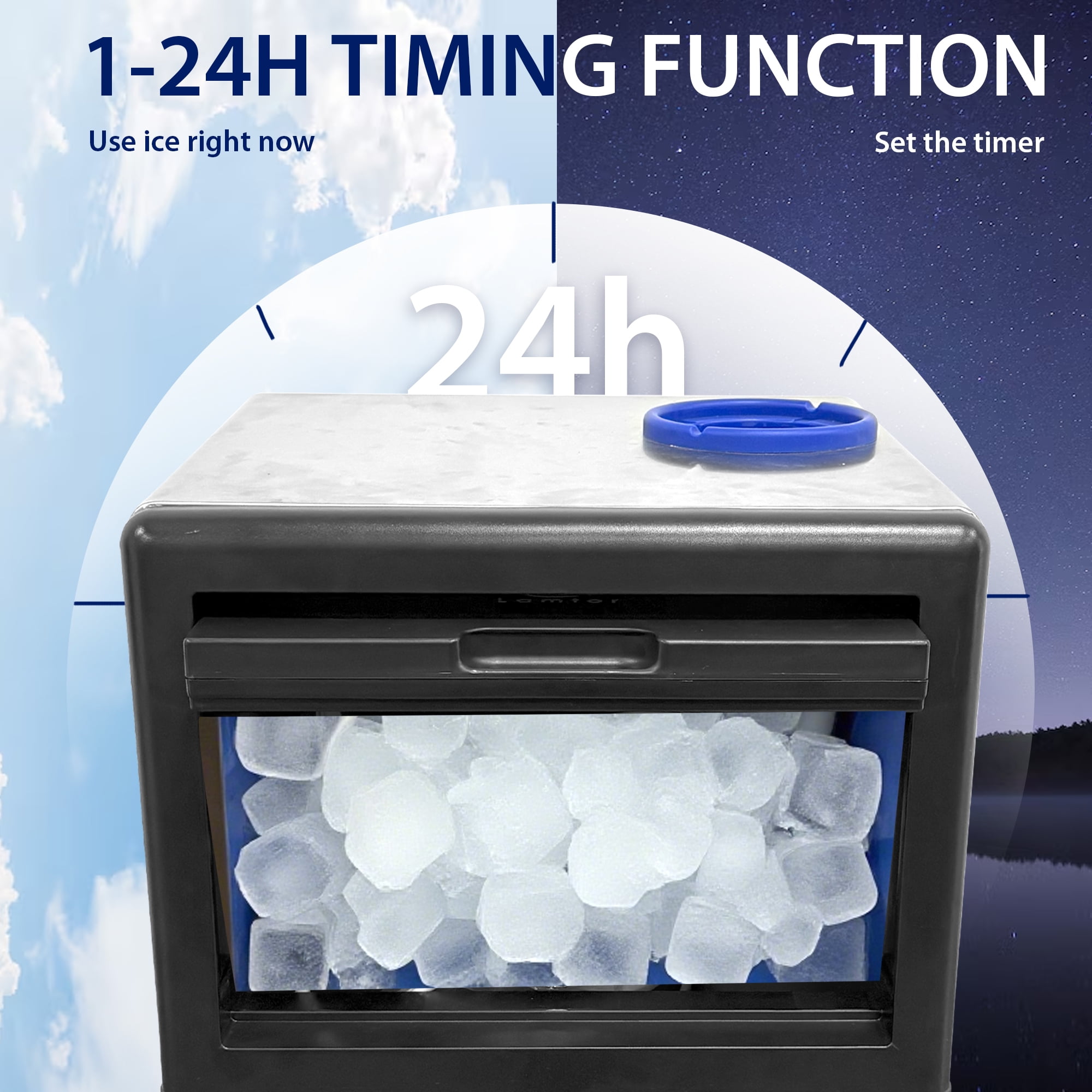 Lamtor Commercial Ice Maker Machine, Ice Maker for Bar Home Office Restaurant