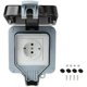 thumbnail image 1 of Enchufes para exteriores a prueba de agua, resistentes a la intemperie, DE 16A Enchufe conmutado para exteriores simple/doble Enchufes eléctricos de pared Caja de enchufe impermeable IP66 - [1/2Gang], 1 of 5