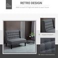 thumbnail image 3 of HOMCOM Linen Fabric Upholstery Double Sofa Tufted Loveseat Armless Couch Living Room Furniture with Wood Legs, 3 of 8
