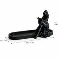 thumbnail image 3 of Incense Holder with Ash Catcher and Hooded Witch Figure, 3D Printed Matte Black, for Gothic Room Decor, Halloween Decoration, 3 of 4