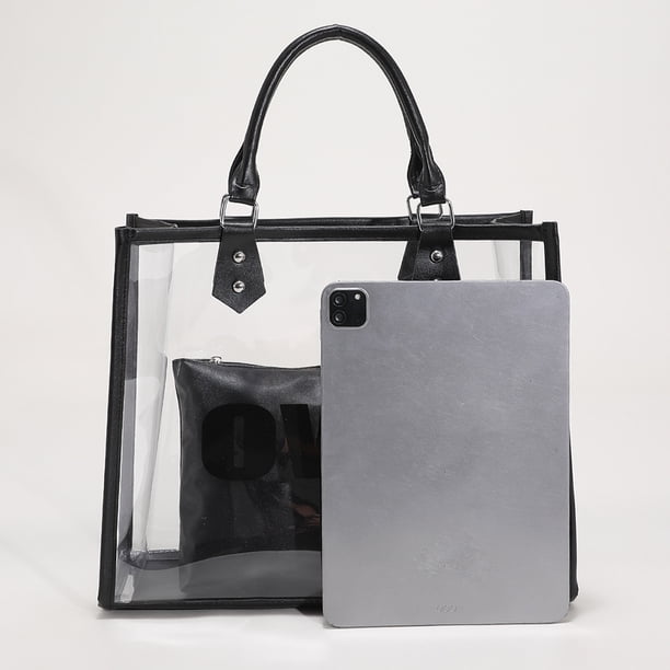 Bolso transparente de moda para mujer, con letras transparentes de PVC, para viajes y compras en la playa