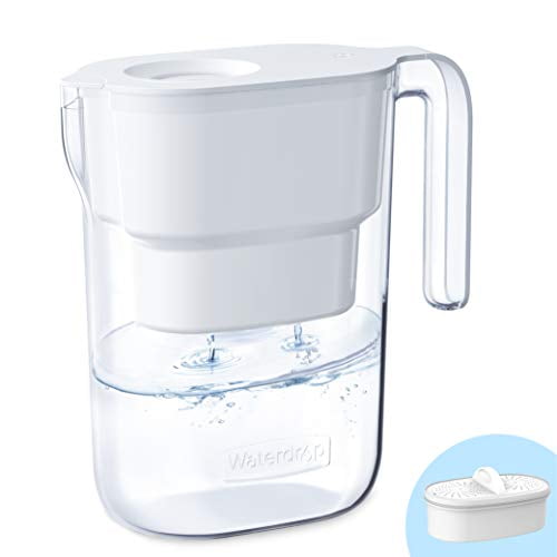 Waterdrop Elfin 5-Cup Water Filter Pitcher, Long-Lasting (200 gallons), NSF Certified, 5X Times Lifetime Filtration Jug, Reduces Lead, Fluoride, Chlorine and More, BPA Free, White, Model: WD-PT-0