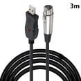 thumbnail image 2 of USB 2.0 Male to XLR Audio Recording Cable for Microphones, 3m, 2 of 7