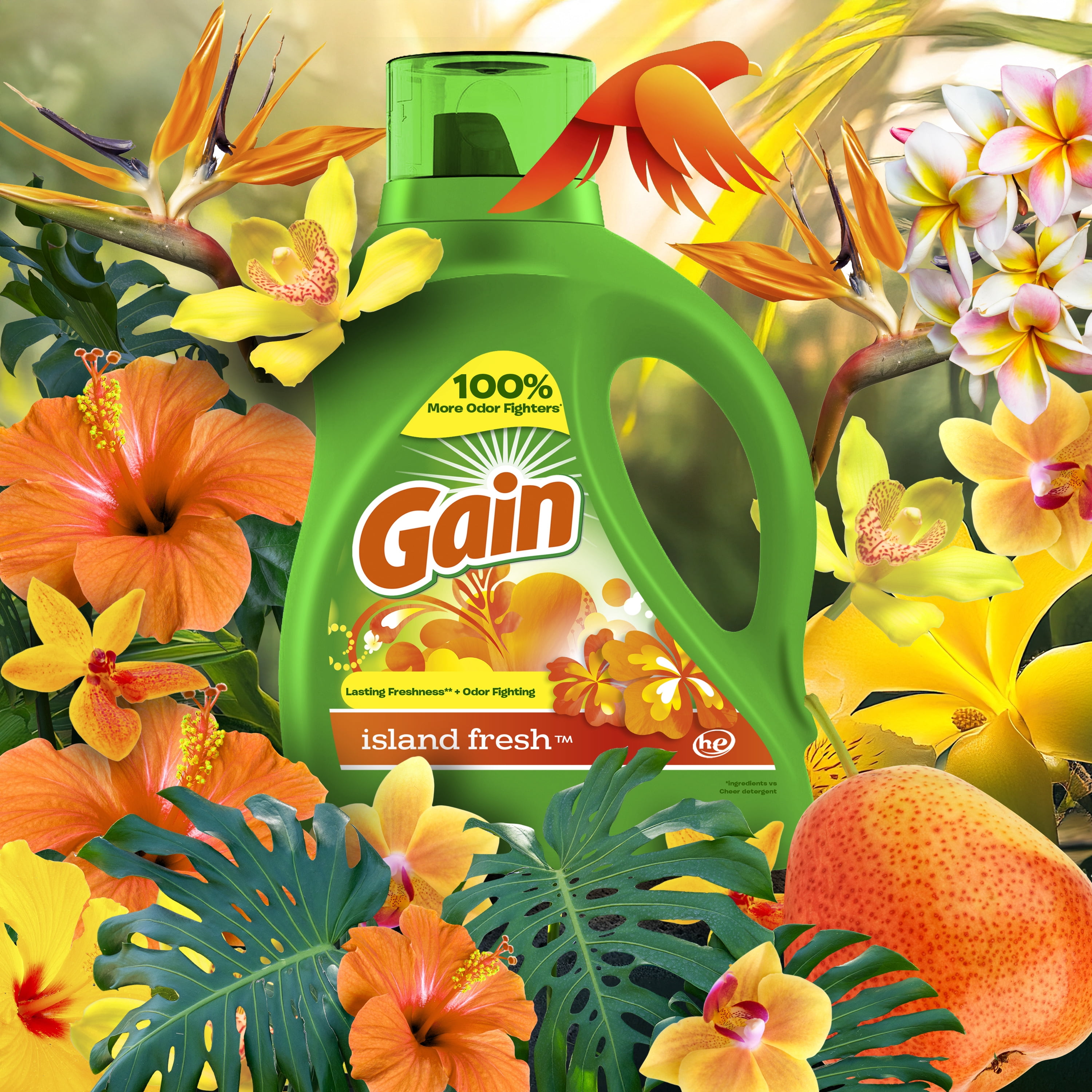Gain Liquid Laundry Detergent, Island Fresh Scent, 88 fl oz, 61 Loads