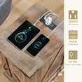 thumbnail image 6 of BOBOKY Nightstand with Charging Station, Rectangular Farmhouse End Table with Barn Door and Adjustable Storage Shelf, 17" Deep Wood Rustic Sofa Side Table for Living Room, Bedroom,Light Brown Color, 6 of 9