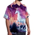 thumbnail image 2 of Starry Unicorn Men's Casual Short Sleeve Button Down Shirts - Printed Summer Beach Tops for Men and Women, 2 of 6
