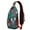 Dark Teal Christmas, variant on Sling Backpack,Turquoise Christmas Tree Pattern Crossbody Bag with Water Bottle Holder,Waterproof Sling Bag for Men/Women with Chest Phone Holder for Hiking,Travel