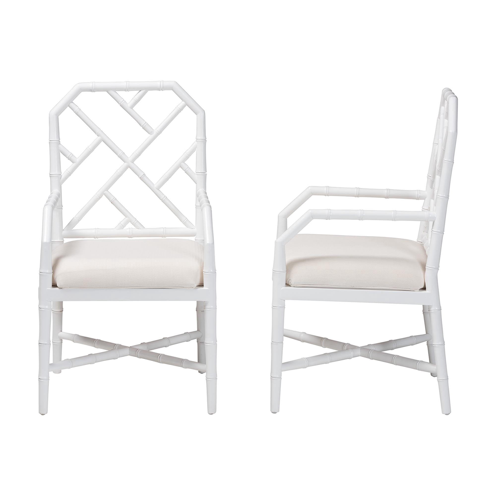 bali & pari Sergio Boho Dining Chair, Dining Height, Set of 2, White