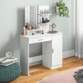 thumbnail image 2 of HOMCOM Vanity Table, Makeup Table with Mirror and Storage Shelves, 2 of 10