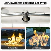 Dreffco Stainless Steel Fire Pit Burner Pan & Ring Deluxe Kit for Natural Gas, 30-Inch Pan, 24-Inch Ring, 150,000 BTU Max