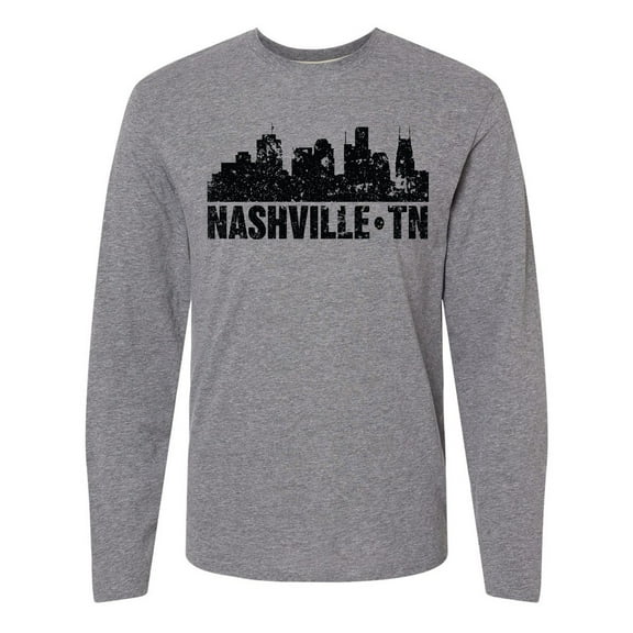 Inktastic Nashville Skyline Grunge Long Sleeve T-Shirt