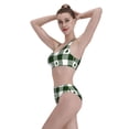 thumbnail image 5 of Kdxio Green Tree Lumberjack Plaid for Womens High Waisted Bikini Top Sports Style Two Piece Bathing Suits, 5 of 7