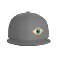 thumbnail image 2 of DouZhe Flat Brim Cap Snapback Hat, Blue Eye Icon Prints Adjustable Gray Adult Baseball Cap, 2 of 7