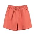 thumbnail image 2 of Women Shorts Summer Loose Linen Cotton Casual Wide Leg Pant Elastic Waist Shorts, 2 of 11