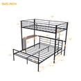 thumbnail image 2 of Aukfa Twin Over Full Metal Bunk Bed - Kids Bed with Ladder Split Into 2 Beds - Black, 2 of 8