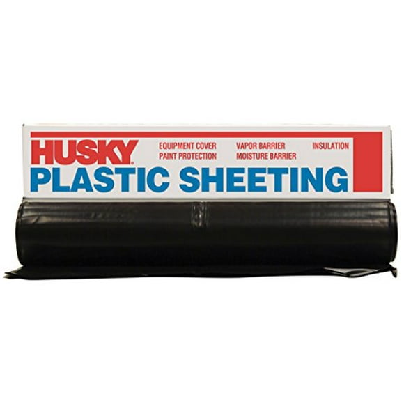 Husky CF0606B 6 ML Feuille de Polyéthylène Plastique, 6 x 100, Noir