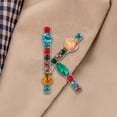 thumbnail image 1 of Deals Qaailabf Nice Letter Brooch And Nice Colored Diamond Turquoise Brooch, 1 of 2