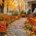 thumbnail image 6 of Artificial Flower Bundle 45cm, Faux Mum Topiary with Ground Stake for Outdoor Garden, Fall Orange Flowers for Porch Patio Yard Decor, UV Resistant Fake Flowers for Halloween Thanksgiving, 6 of 9
