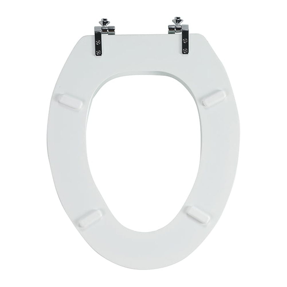 Kepooman 17.4" Round Toilet Seat, Anti-pinch Wooden Toilet Seat with Quiet Close, Beach