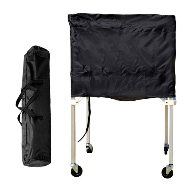Carrito Para Pelotas Deportivas Con Ruedas Y Bolsa, Jaula Para Pelotas Deportivas Para Voleibol, Tenis, Juguete Negro