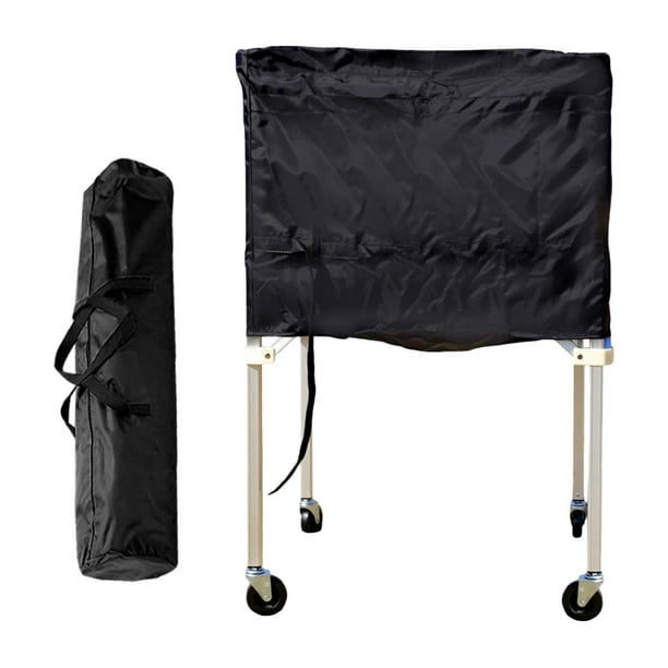 Carrito Para Pelotas Deportivas Con Ruedas Y Bolsa, Jaula Para Pelotas Deportivas Para Voleibol, Tenis, Juguete Negro