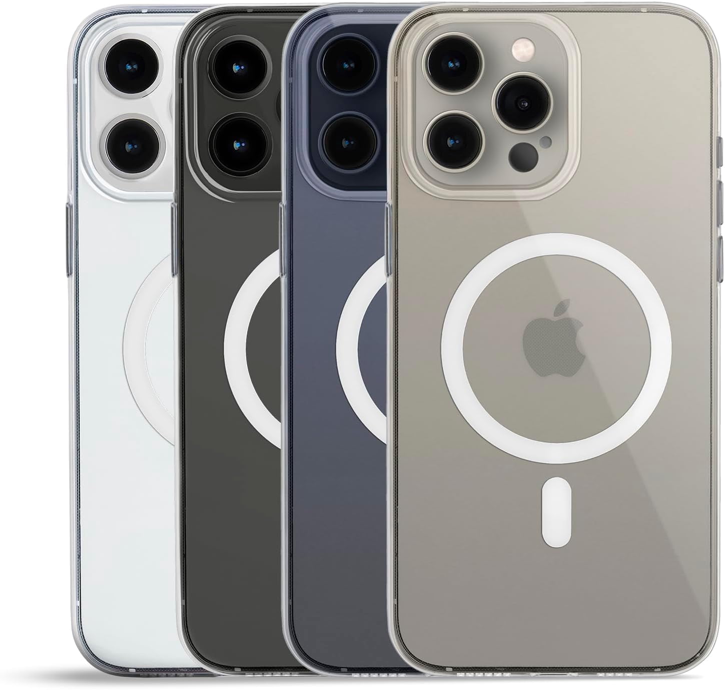 totallee Clear Case for iPhone 15 Pro with Extra Grip, Slim Magnetic iPhone 15 Pro Case with Built-in Magnets (Clear Grip)