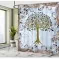 thumbnail image 4 of Ambesonne Nature Shower Curtain, Peacock Feathers Motif Tree, 69"Wx84"L, Pale Blue, 4 of 4