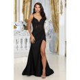 thumbnail image 2 of May Queen MQ2032 Juniors Womens V-Neck Beaded Slit Mermaid Prom Gown, 2 of 9