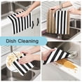 thumbnail image 2 of Haosy 6 Packs Kitchen Dish Towels Soft Absorbent Black and White Striped Dish Cloths 11"x11", 2 of 9
