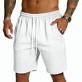 thumbnail image 3 of Havenx Plain Mesh Shorts for Men Drawstring Elastic Waist Short with Pockets Fast Dry Mesh Short Pants Breathable Lightweight Running Training Sportswear,White L, 3 of 4