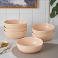 thumbnail image 2 of Stone + Lain Delilah Porcelain Collection Dish Set, 6 Bowls (6-inch) Service for 6, Pastel Orange, 2 of 6