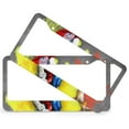 thumbnail image 2 of Watercolor Bird Colorful Parrot License Plate Frames 2 Pack Watercolor Tropical Parrots Auto Car Accessories Tag Gift for Dad 2 Round Holes Stainless Aluminum License Plate Cover, 2 of 6