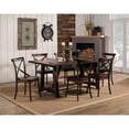 thumbnail image 2 of Pemberly Row Modern Wood Trestle Dining Table in Dark Oak (Brown), 2 of 3