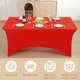 thumbnail image 5 of Mantel rectangular rojo fijo de elastano elástico de 6 pies (paquete de 3), 5 of 7