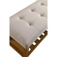 thumbnail image 3 of ACME Charla Fabric Upholstered Bench with Bottom Shelf in Light Gray and Oak, 3 of 4