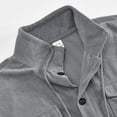 thumbnail image 6 of dzxyzu Men's Corduroy Shirts Casual Long Sleeve Stand Up Collar Shacket Jackets Lightweight Button Down Workwear Coat Tops with 2 Flap Pockets 2024 Winter Saving, 6 of 9
