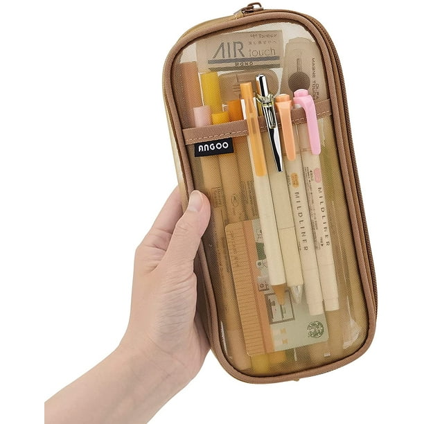 Étui à crayons transparente (en filet plastifié) avec fermeture