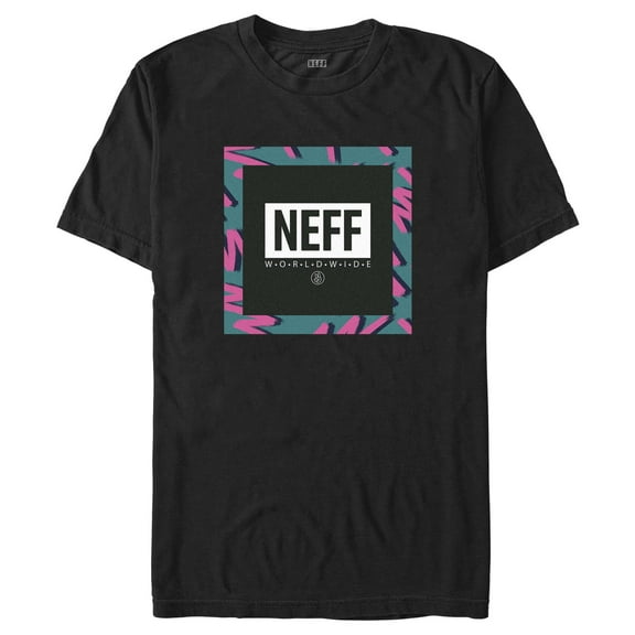 Men's NEFF Pink Zigzag Frame  Graphic Tee Black X Large