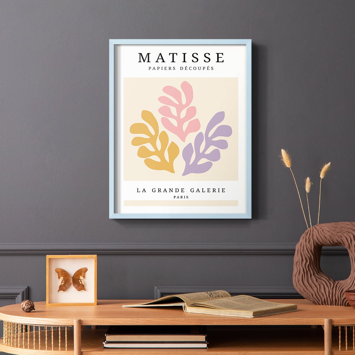 Matisse CCCLXXV in Blue Solid Wood 16 x 20 Framed Print