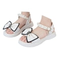 thumbnail image 3 of enyan Girls Sandals - Big girl and Toddler Girl Sandals with Durable Leather and Glitter Straps, Summer Dress Shoes for Girls Jelly Sandals,White,Size 11.5, 3 of 7