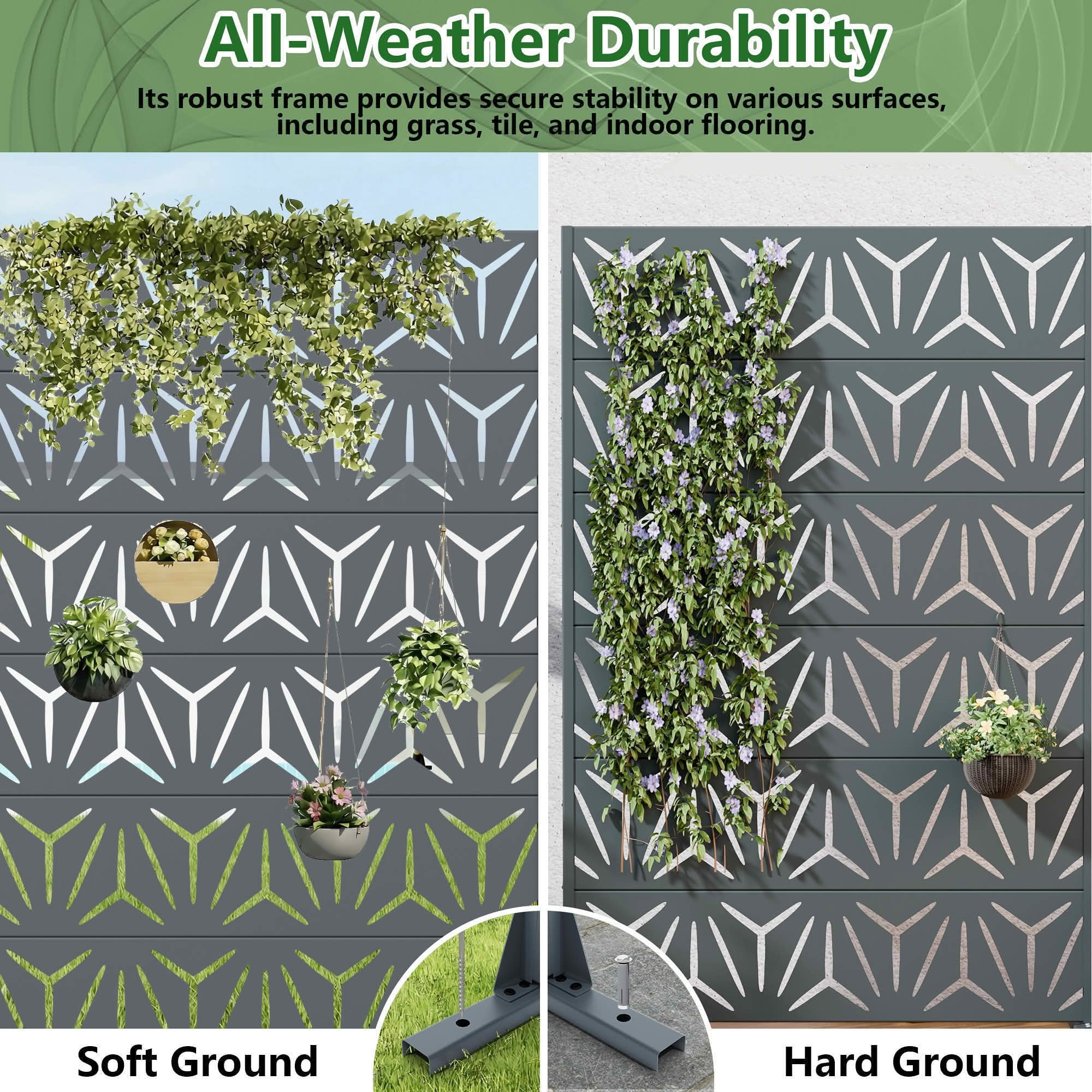 MAYEERTY 72x47 Gray Outdoor Natural Privacy Panel Screen, 6 Piece Set Natural Folding Divider for Backyard and Garden