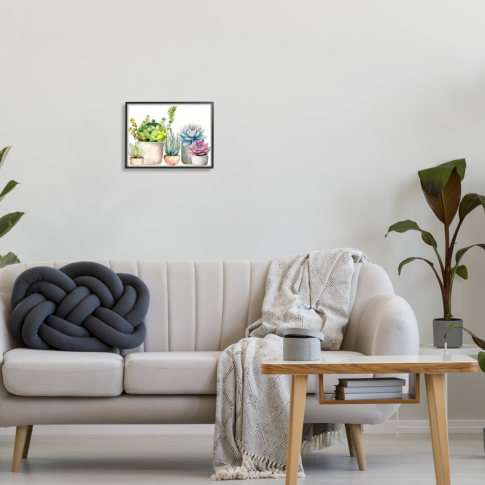 Stupell Industries Succulent Plants Floral Nature Botanical & Floral Painting Black Framed Art Print Wall Art