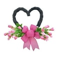 thumbnail image 2 of Corona de corazón de tulipanes artificiales, adorno colgante, guirnalda floral moderna, para colgar para la oficina, 2 of 9
