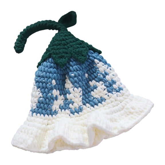 Aellinatey Pumpkin Flower Bucket Hat Women Warm Headwear Halloween Cosplay Fisherman Hat