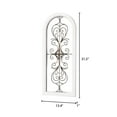 thumbnail image 2 of Sintosin Metal Wall Decor 13x32 Inch, Farmhouse Wrought Iron Scroll Art with White Distressed Wood Frame, Rustic Home Accent for Living Room, Bedroom, Kitchen Entryway, 2 of 7