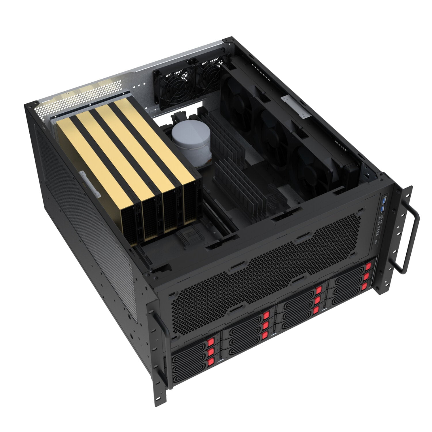 SilverStone RM61-312 6U 12-Bay Rackmount Chassis equipped with dual PSU