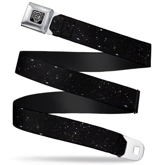 Buckle-Down Belt, Seatbelt Buckle Belt, Deep Space Black White, 30 to 44 Inches