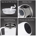 thumbnail image 4 of Vaccum Insulated Stainless Steel Coffee Mug With Handle - White, 350ml | Premium Clear Cap Mug With Lid Flip Top - Leakproof Travel Coffee Mugs, Tea Cup | Easy To Clean, Freezer Safe, Non-slip, 4 of 5